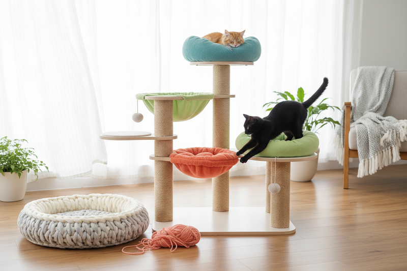 PetParadise Hub Cat Beds & Furniture collection banner featuring cozy cat beds, plush loungers, and stylish feline furniture