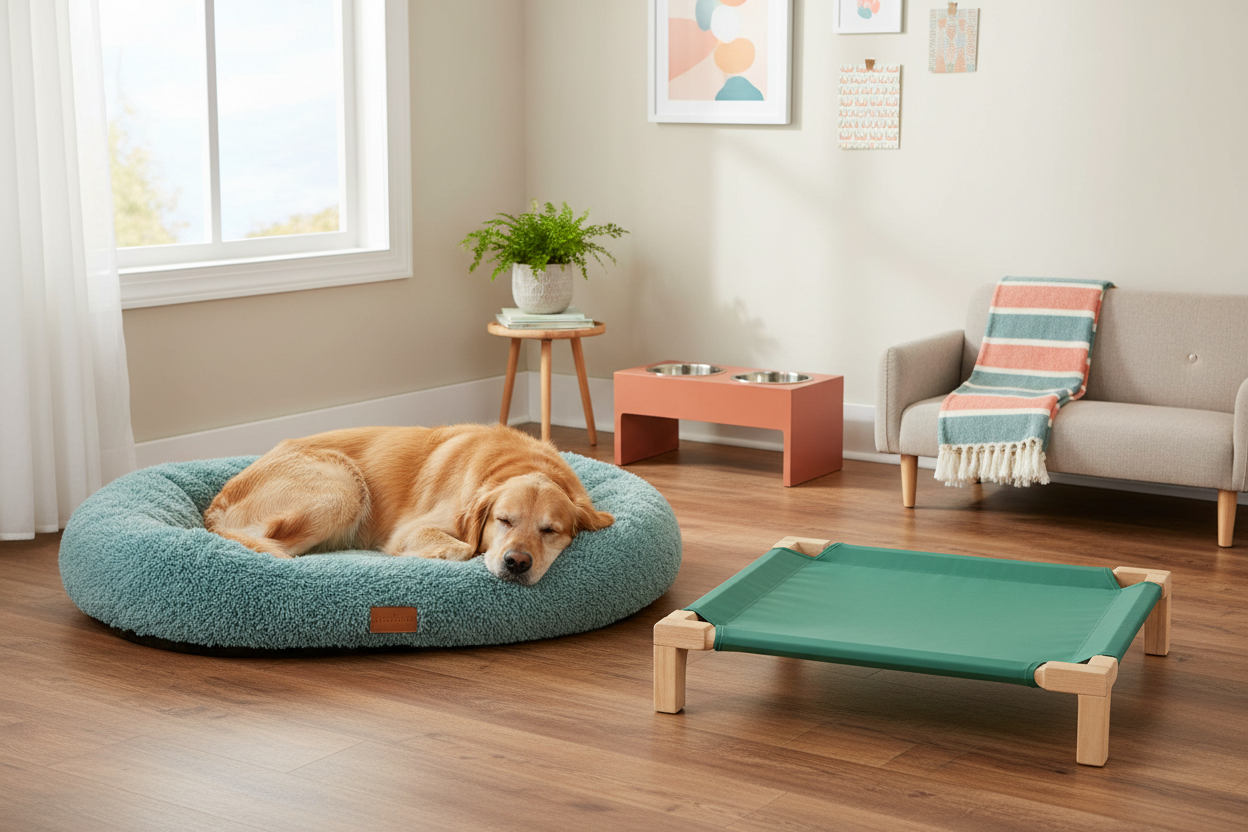 PetParadise Hub Dog Beds & Furniture collection banner featuring cozy dog beds, plush mats, and stylish pet furniture for comfortable canine rest