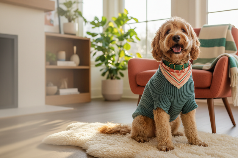 PetParadise Hub Dog Clothing & Accessories collection banner featuring stylish dog outfits, cozy apparel, and everyday pet accessories