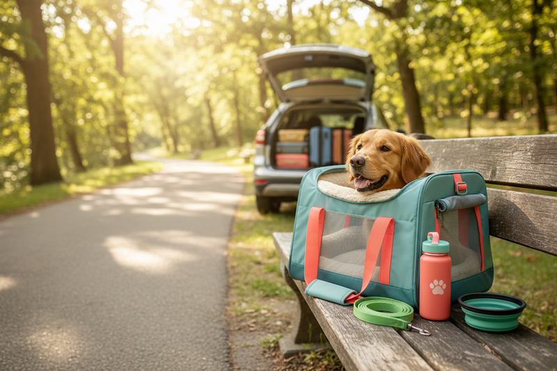 PetParadise Hub Dog Travel & Carriers collection banner featuring secure dog carriers, travel bags, and car safety gear