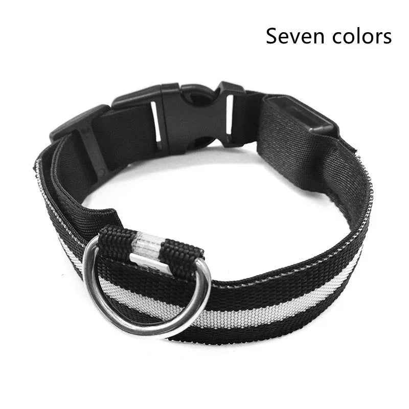 LED Luminous Pet Collar Adjustable Night Safety Glow