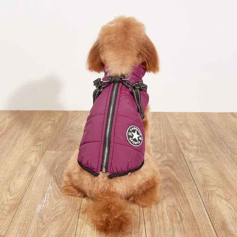 Warm Dog Winter Jacket Fleece-Lined Reflective Pet Coat