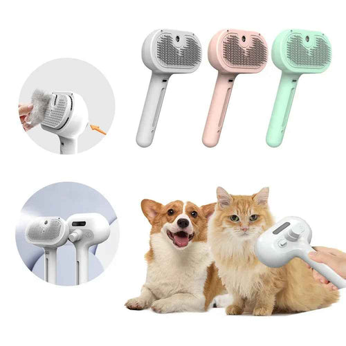 Self-Cleaning Pet Grooming Comb with Mist Spray Hair Remover