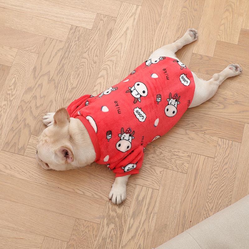 Pyjama en peluche français pour animaux de compagnie, style mode et personnalité