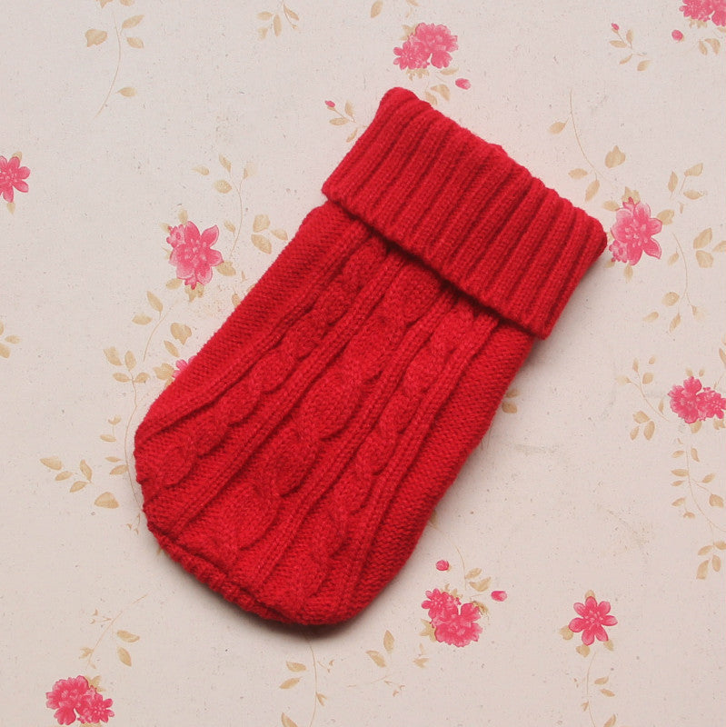 Thick autumn and winter pet dog sweater warm three-dimensional twisted rope small milk cat milk dog sweater Teddy Bichon dog clothes