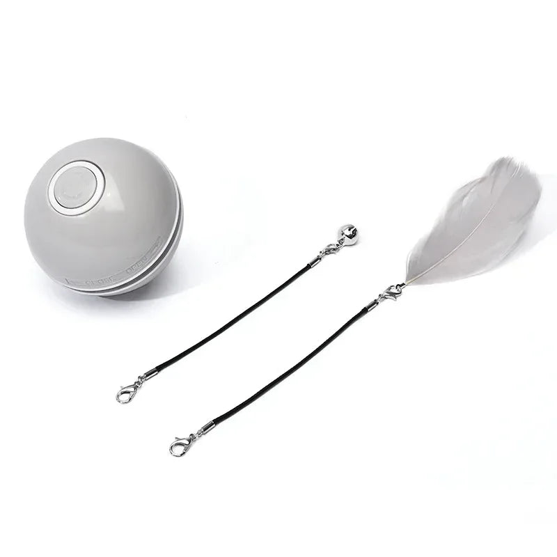 ลูกบอลของเล่นแมวแบบโต้ตอบด้วยเลเซอร์ LED ลูกบอลกลิ้งอิเล็กทรอนิกส์