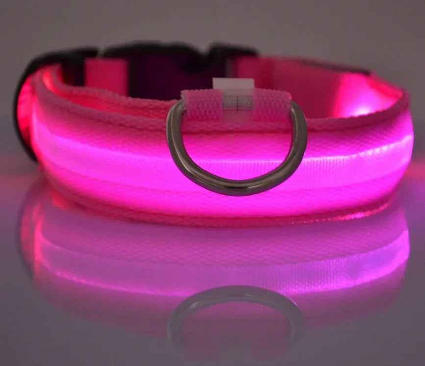 LED Luminous Pet Collar Adjustable Night Safety Glow