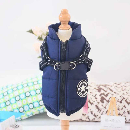 Waterproof Dog Winter Coat with Harness Warm Pet Jacket