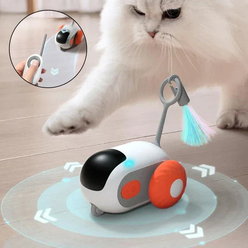 リモートコントロール インタラクティブ 猫用カーおもちゃ USB充電式 追いかける 自動自走 リモートスマート操作 インタラクティブ猫おもちゃ ペット用品