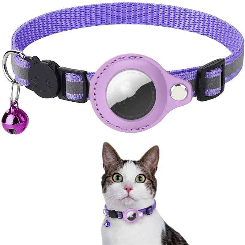 Reflective Waterproof AirTag Cat Collar with Holder Case