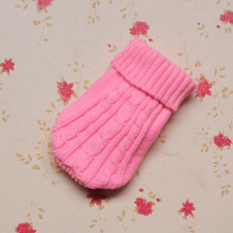 Thick autumn and winter pet dog sweater warm three-dimensional twisted rope small milk cat milk dog sweater Teddy Bichon dog clothes