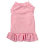 Solid Color Cotton Ruffle Dress Pet Clothes