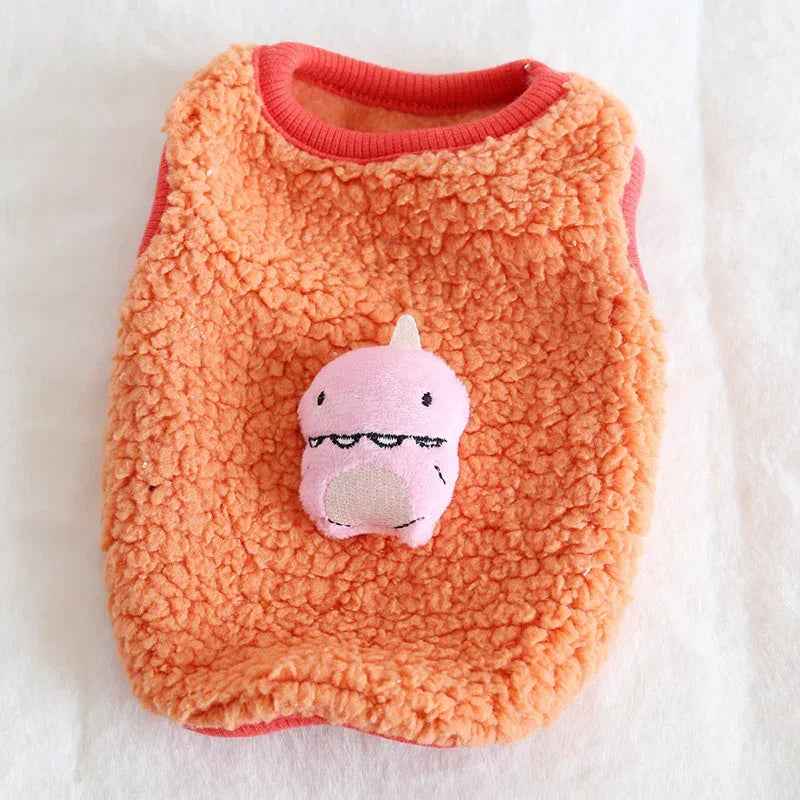 Dinosaur Thermal Vest Pet Fleece Clothing