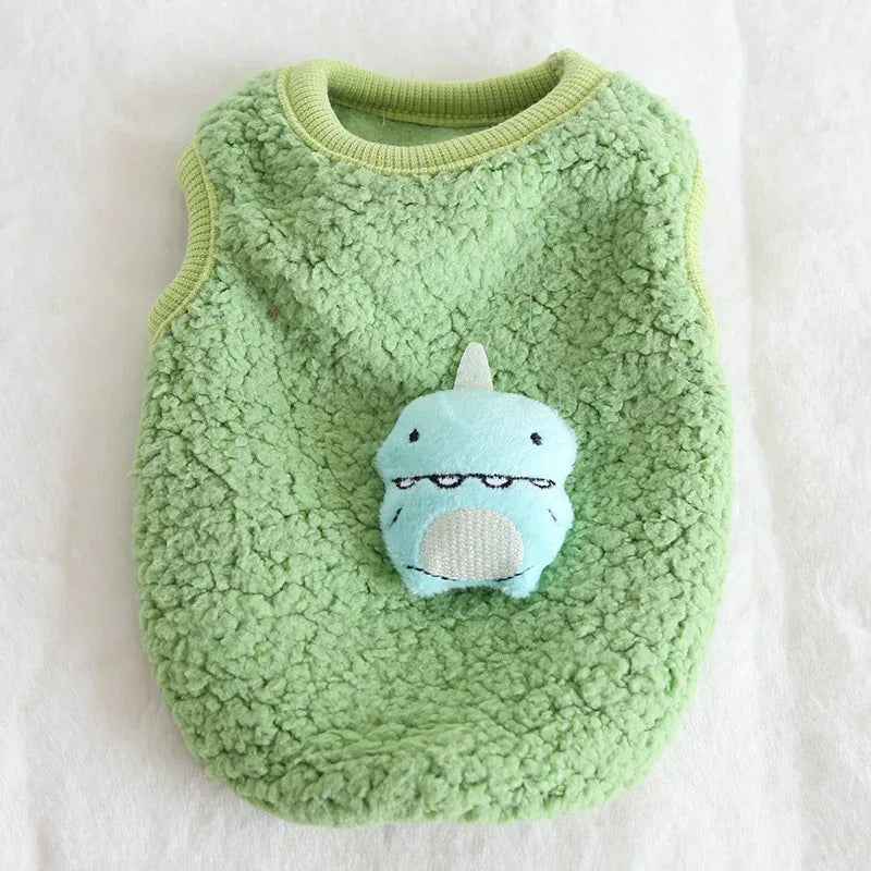 Dinosaur Thermal Vest Pet Fleece Clothing