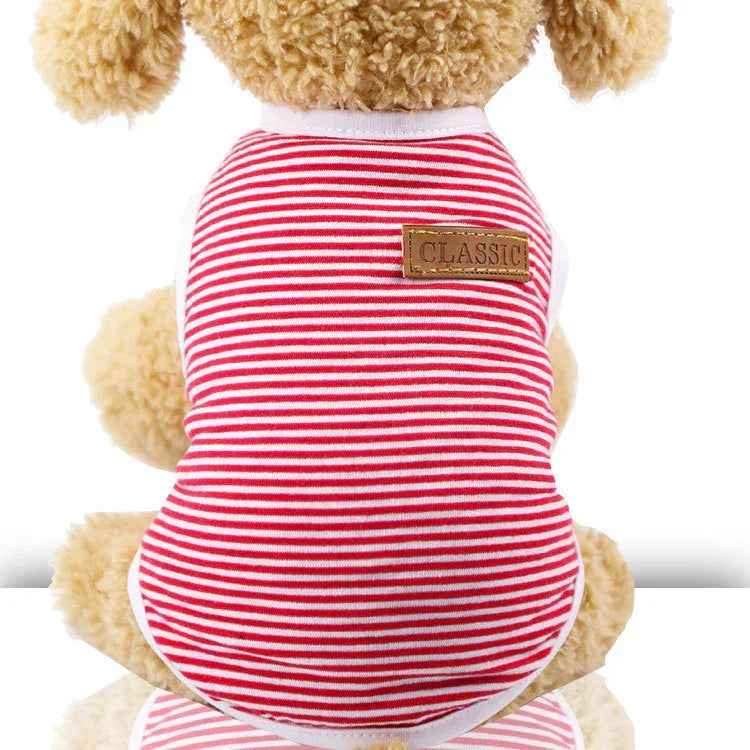 Dog Clothes Cat Clothes Pet Cotton Striped Vest Small Medium Large Dog Clothes
