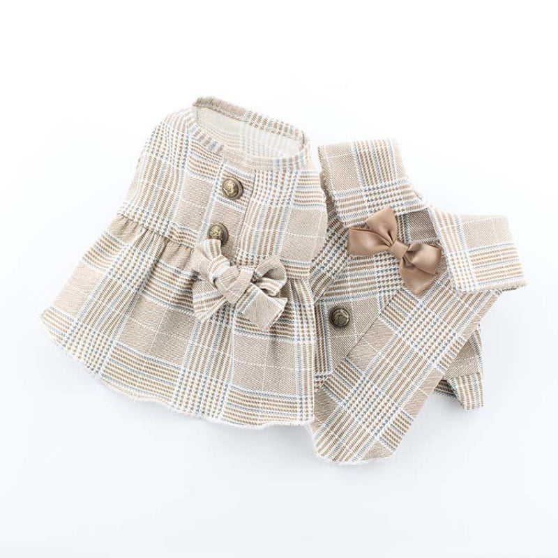 Khaki Suit Dress Cat And Dog Costume