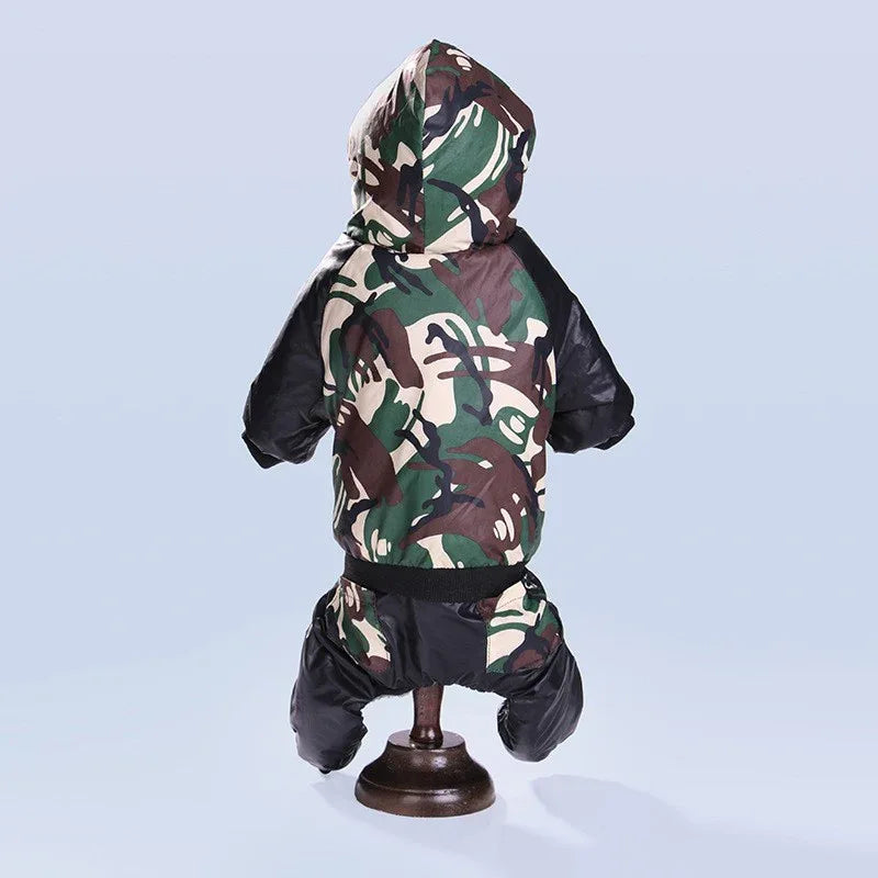 Pet Clothes Autumn Winter Camouflage Hooded Pet Clothing
