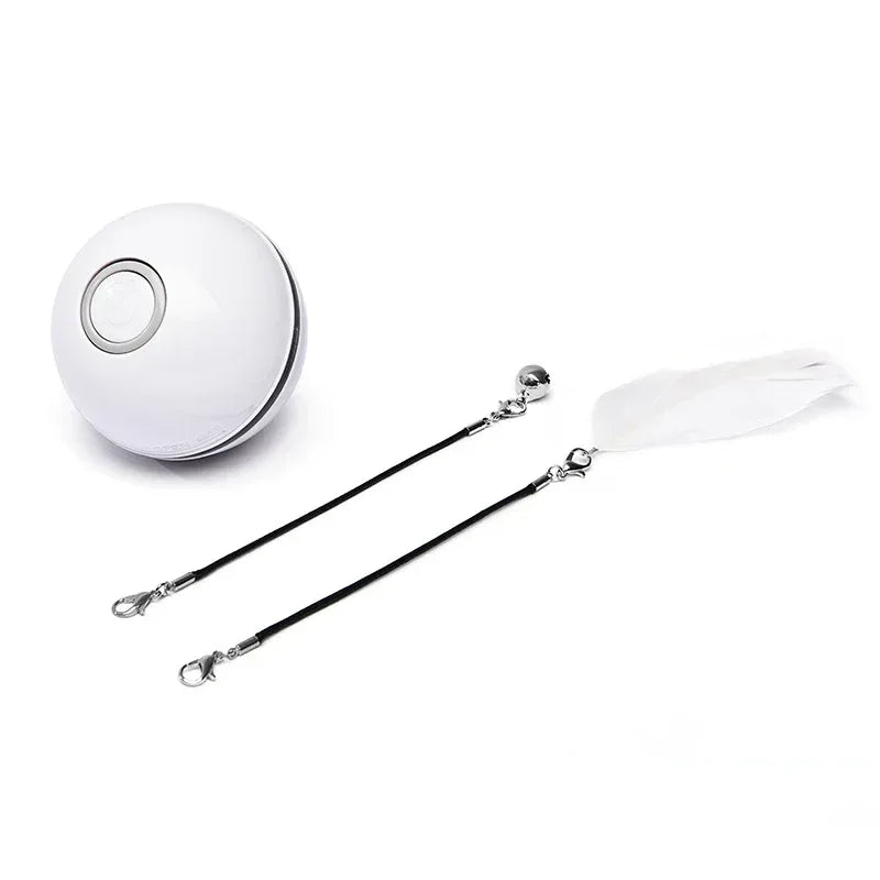 ลูกบอลของเล่นแมวแบบโต้ตอบด้วยเลเซอร์ LED ลูกบอลกลิ้งอิเล็กทรอนิกส์