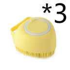 Silicone Pet Bath Massage Brush Gloves with Shampoo Dispenser