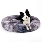 Cama para Perro Donut Esponjosa Almohadilla Suave y Cálida de Peluche Largo para Mascotas Casa para Perro Cama para Gato Sofá Lavable para Mascotas Alfombrilla Calmante Camas para Perros Pequeños y Grandes