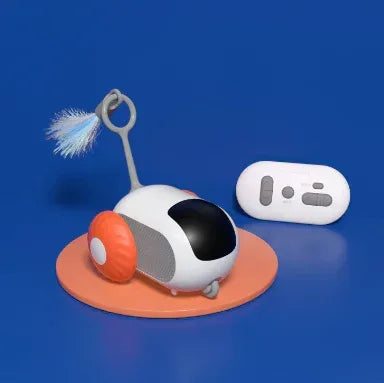 ของเล่นรถแมวแบบโต้ตอบควบคุมระยะไกล ชาร์จ USB วิ่งไล่อัตโนมัติ เคลื่อนที่เอง ควบคุมอัจฉริยะ ของเล่นแมวแบบโต้ตอบ สินค้าอุปกรณ์สัตว์เลี้ยง
