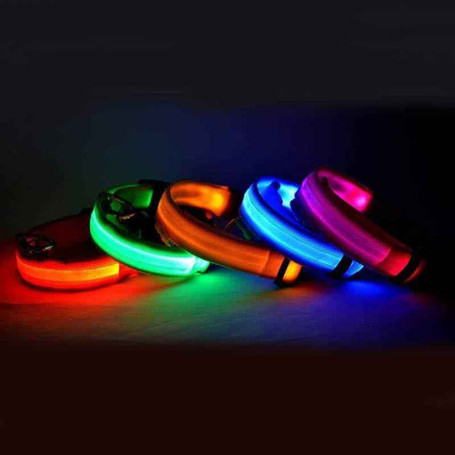 LED Luminous Pet Collar Adjustable Night Safety Glow