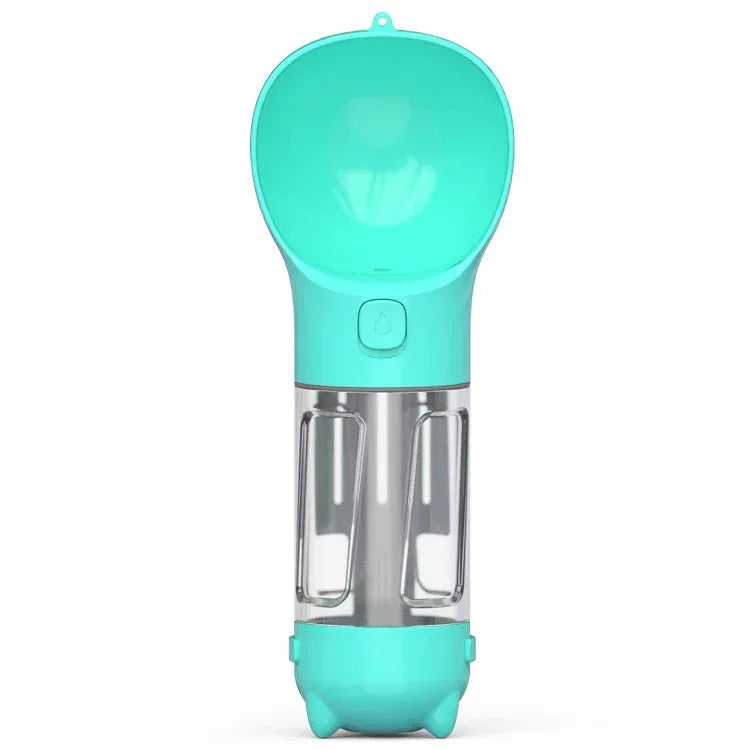 Haustier-Wasserflasche mit Futternapf und Müllbeutel Aufbewahrung Tragbar für Outdoor-Reisen 3-in-1 Hundewasserflasche