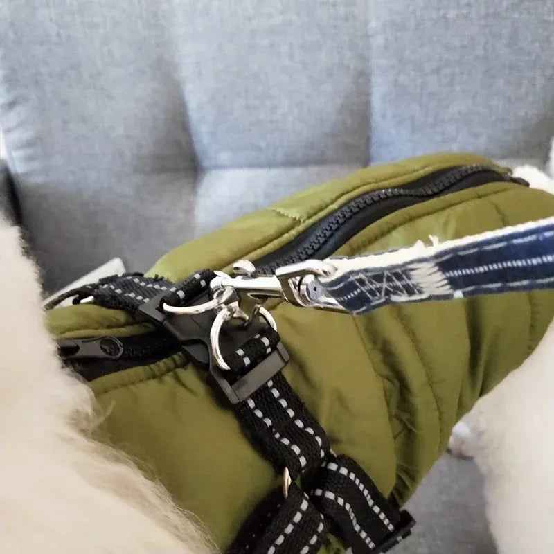 防水犬服 冬用犬コート ハーネス付き 暖かいペット服 大型犬ジャケット チワワ ラブラドールコート コスチューム