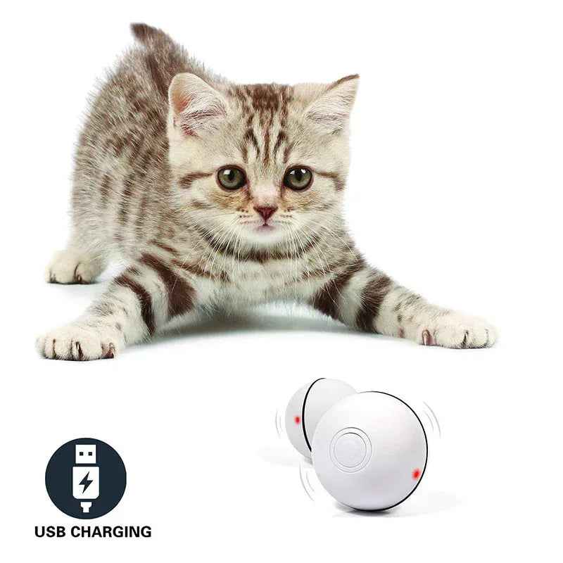 LED Laser Interactive Cat Toy Ball Electronic Rolling Ball