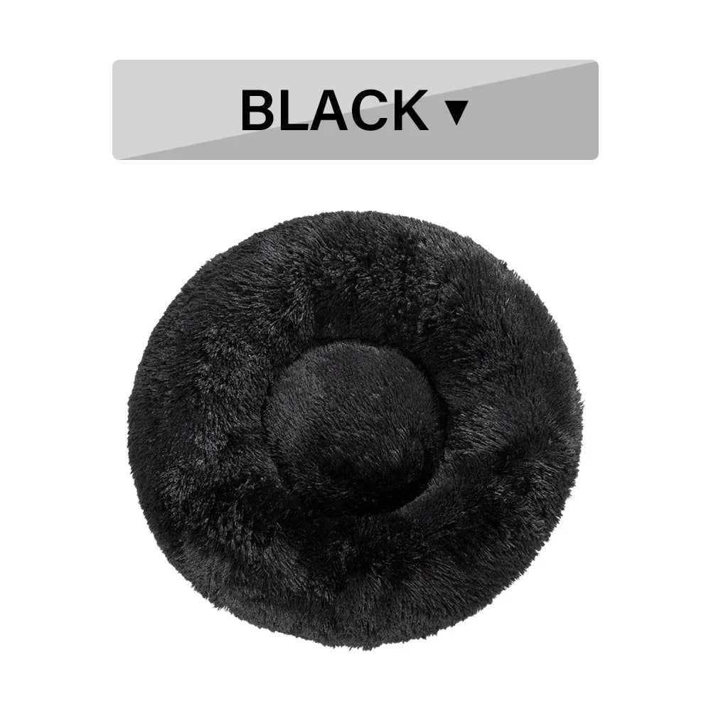 Cama para Perro Donut Esponjosa Almohadilla Suave y Cálida de Peluche Largo para Mascotas Casa para Perro Cama para Gato Sofá Lavable para Mascotas Alfombrilla Calmante Camas para Perros Pequeños y Grandes