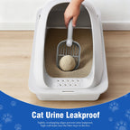 Stainless Steel Cat Litter Box With Lid, Large Cat Litter Box For Big Cats, Scoop And Mat Included