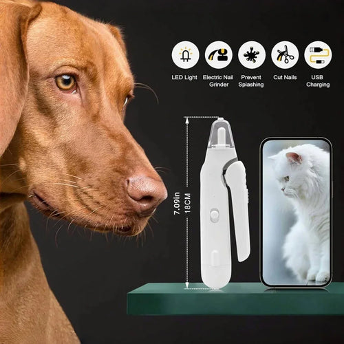 2-in-1 Pet Nail Clippers with LED Light & Safety Guard