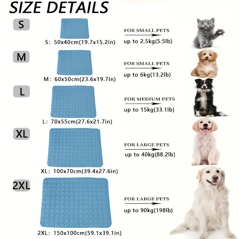 Cooling Pet Mat Summer Ice Pad for Dogs & Cats