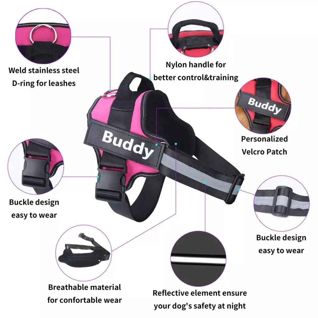 Personalized No-Pull Dog Harness Adjustable Reflective Vest