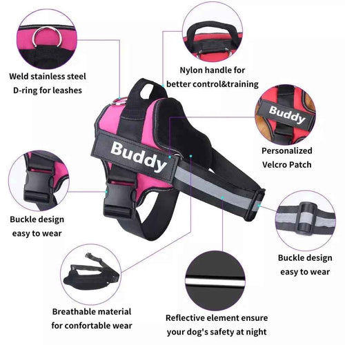 Personalized No-Pull Dog Harness Adjustable Reflective Vest
