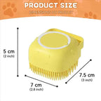 Silicone Pet Bath Massage Brush Gloves with Shampoo Dispenser