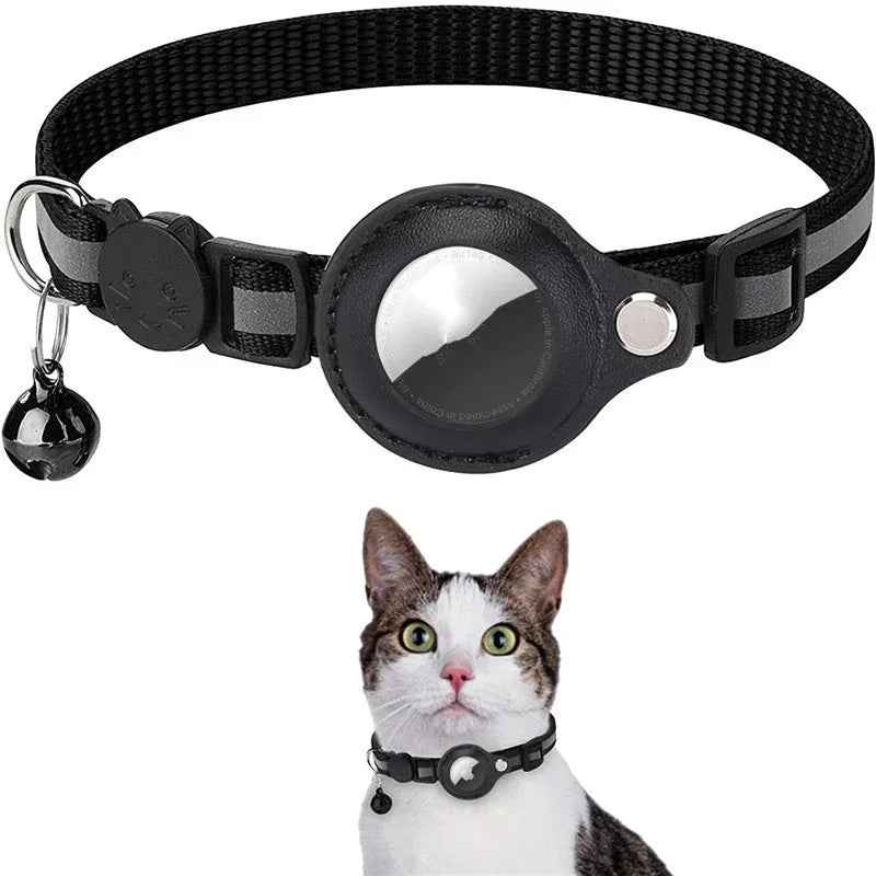 Reflective Waterproof AirTag Cat Collar with Holder Case