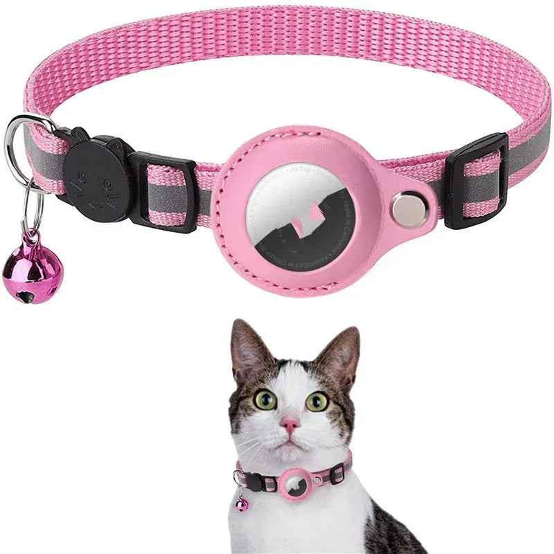 Reflective Waterproof AirTag Cat Collar with Holder Case