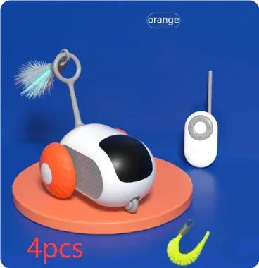 ของเล่นรถแมวแบบโต้ตอบควบคุมระยะไกล ชาร์จ USB วิ่งไล่อัตโนมัติ เคลื่อนที่เอง ควบคุมอัจฉริยะ ของเล่นแมวแบบโต้ตอบ สินค้าอุปกรณ์สัตว์เลี้ยง