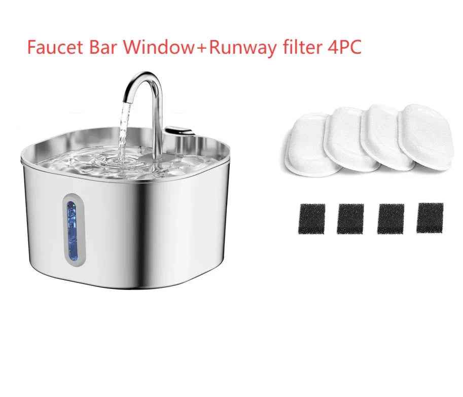 Stainless Steel Smart Pet Water Fountain with Auto Circulation