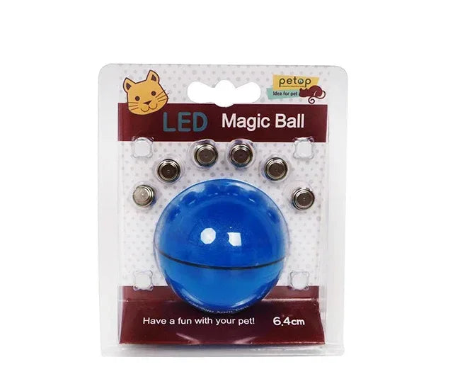 ลูกบอลของเล่นแมวแบบโต้ตอบด้วยเลเซอร์ LED ลูกบอลกลิ้งอิเล็กทรอนิกส์