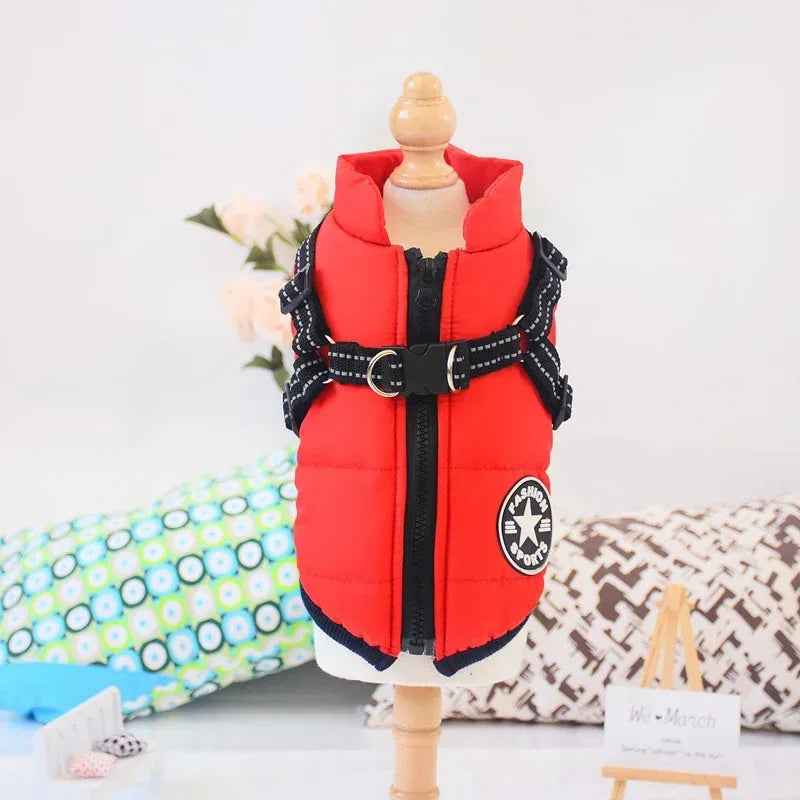 防水犬服 冬用犬コート ハーネス付き 暖かいペット服 大型犬ジャケット チワワ ラブラドールコート コスチューム