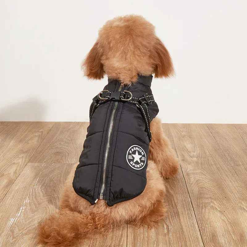 Warm Dog Winter Jacket Fleece-Lined Reflective Pet Coat