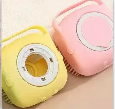 シリコーン製ペット用バスマッサージブラシ手袋 シャンプーディスペンサー付き