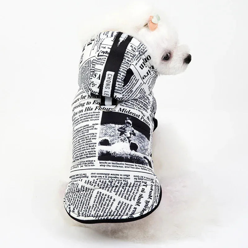 Quần áo thú cưng bằng vải cotton họa tiết báo