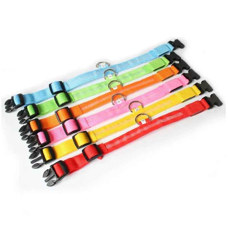 LED Luminous Pet Collar Adjustable Night Safety Glow
