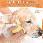 Silicone Pet Bath Massage Brush Gloves with Shampoo Dispenser