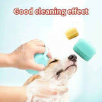Silicone Pet Bath Massage Brush Gloves with Shampoo Dispenser