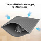 Premium Cat Litter Mat - Leak-Proof Waterproof Base & Non-Slip Backing - Effectively Traps And Filters Litter For A Cleaner, Dry Floor