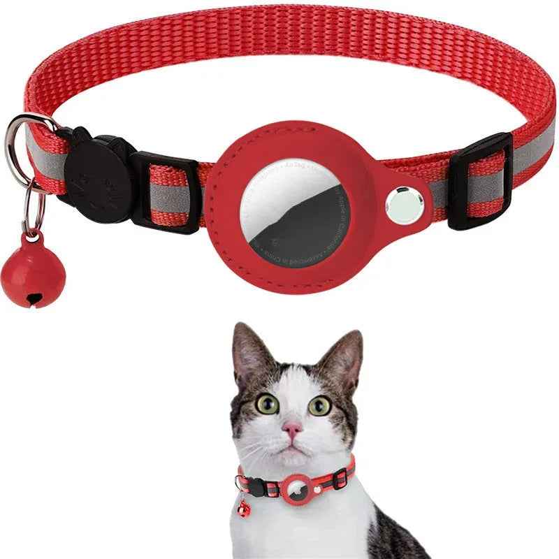 Reflective Waterproof AirTag Cat Collar with Holder Case